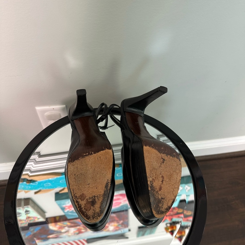 Stuart Weitzman Black Platform Slingback Heels - image 7